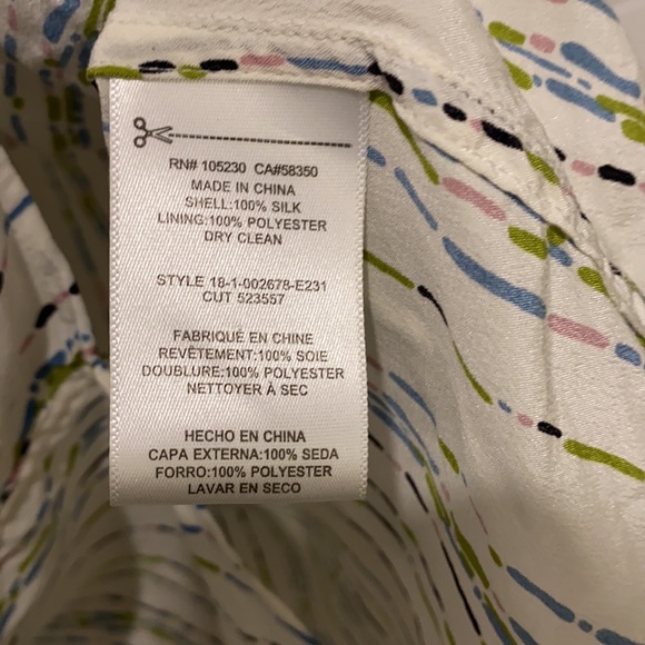 Like New, Equipment Slim Signature Silk Blouse In Bright White Multi Stripe - Picture 3 of 5